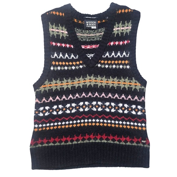 Scotch & Soda Jackets & Blazers - Scotch & Soda Fair Isle Knit Sweater Vest Multicolor Pattern XS Preppycore